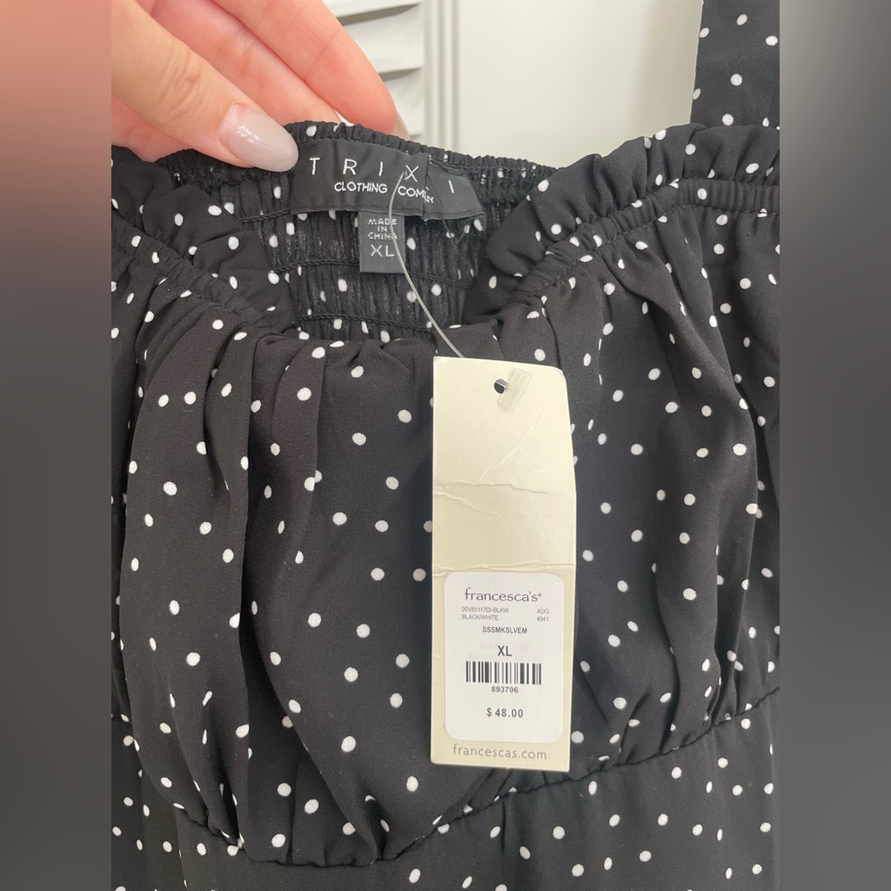 Francesca's Trixxi Polka dot Mini Dress size XL - Picture 3 of 7